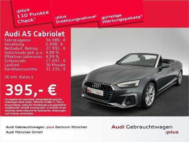 Daytonagrau perleffekt Gebraucht 2020 Audi A5 Cabriolet S-Line Cabrio | 34.989 € (Teuer) - Bild 1/2