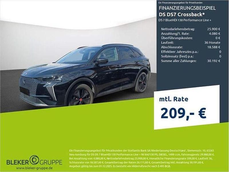 Perlaneraschwarz Gebraucht 2023 DS Automobiles DS7 Crossback Performance Line Plus SUV | 29.980 € (Guter Preis) - Bild 1/3
