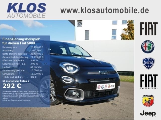 Schwarz Neu 2024 Fiat 500X Sport SUV | 26.490 € - Bild 1/4