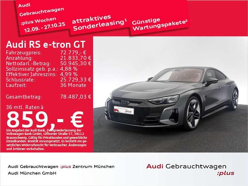Daytonagrau perleffekt Gebraucht 2022 Audi RS e-tron GT Ambiente Limousine | 72.779 € (Superpreis) - Bild 1/2
