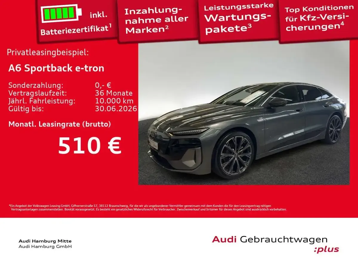 Gebraucht Audi A6 e-tron S-Line 210 kW (286 PS) 2025 6y daytonagrau perleffekt SUV