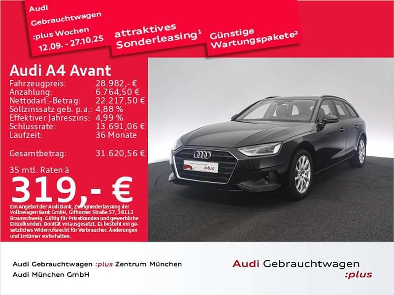 Brillantschwarz Gebraucht 2022 Audi A4 Kombi | 28.982 € (Fairer Preis) - Bild 1/2