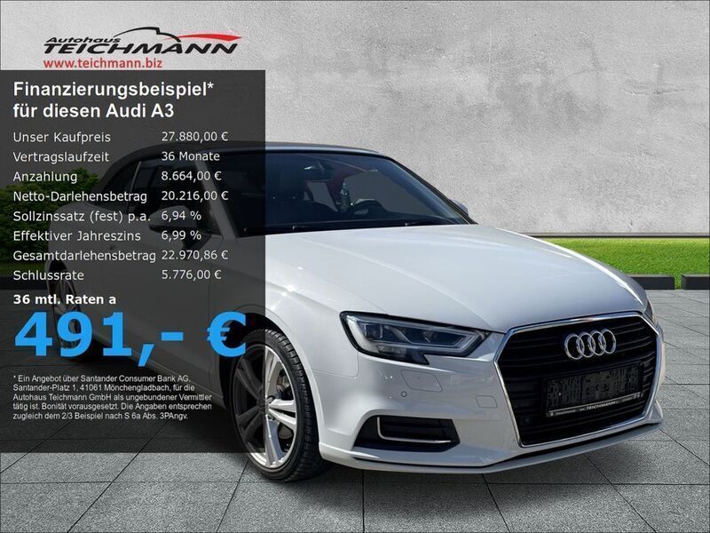 Weiss Gebraucht 2018 Audi A3 Cabriolet Design Cabrio | 27.880 € - Bild 1/4