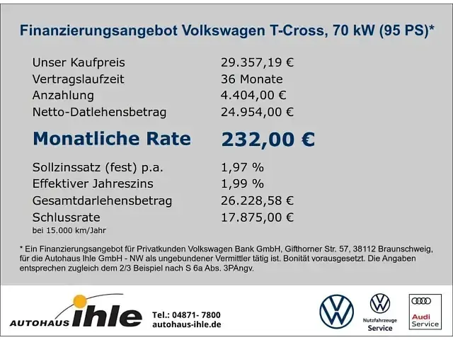 Neu VW T-Cross R 95 PS (69 kW) 2026 Silber SUV