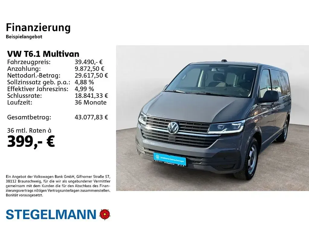 Gebraucht VW Multivan Trendline 150 PS (110 kW) 2021 Grau Van / Kleinbus