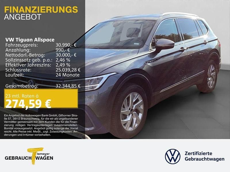 Grau Gebraucht 2024 VW Tiguan Allspace Life SUV | 30.990 € (Superpreis) - Bild 1/4