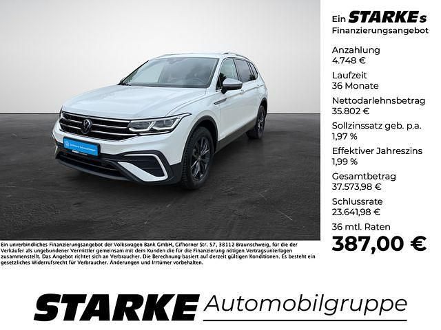 Oryxweiß perlmutteffekt Gebraucht 2024 VW Tiguan Allspace Move SUV | 39.850 € (Superpreis) - Bild 1/4