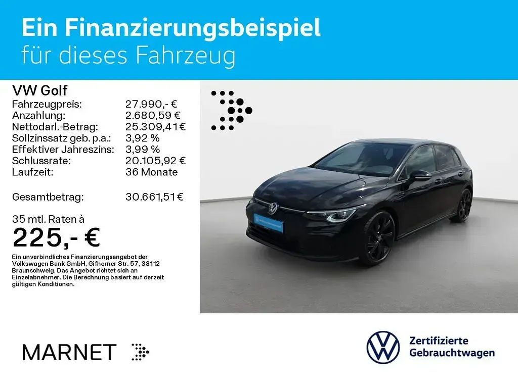 Gebraucht VW Golf VIII Sound 150 PS (110 kW) 2024 Grenadillschwarz metallic Limousine