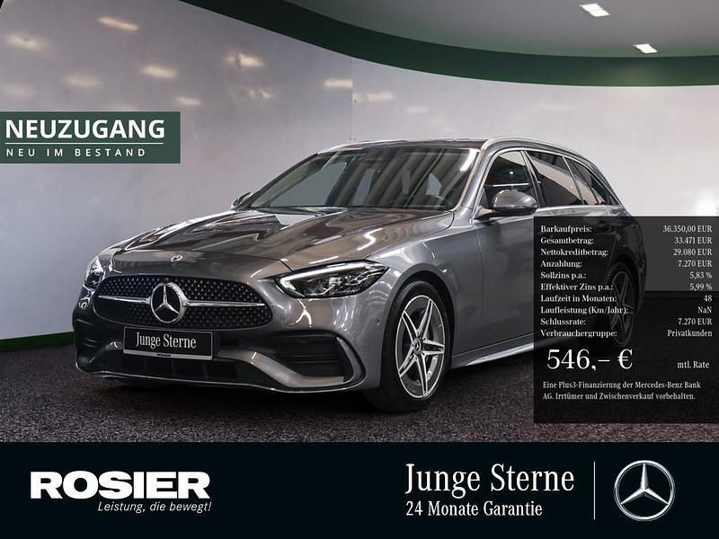 Grau / selenitgrau Gebraucht 2022 Mercedes C220 AMG Kombi | 36.350 € (Teuer) - Bild 1/4