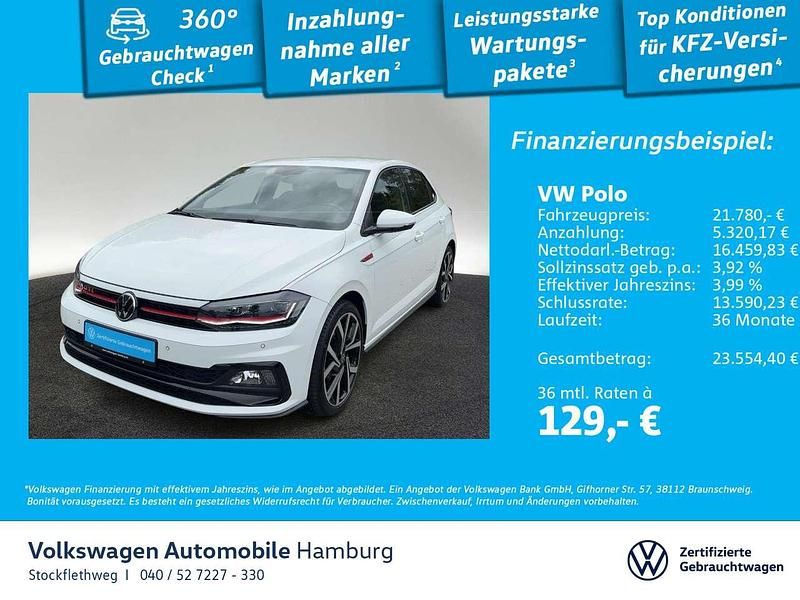 0q pure white Gebraucht 2021 VW Polo GTI Limousine | 21.780 € (Fairer Preis) - Bild 1/3