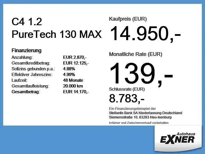 Gebraucht Citroën C4 PureTech 131 PS (96 kW) 2023 Platinium grau SUV