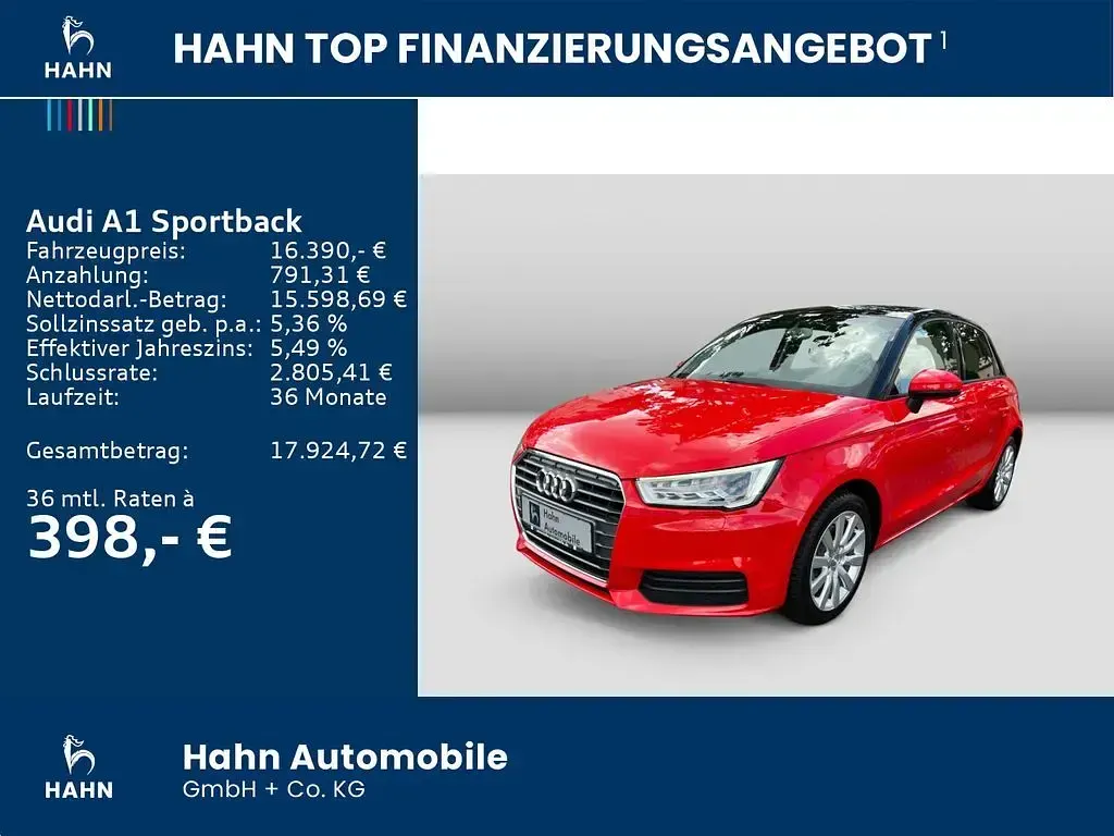 Gebraucht Audi A1 Sportback 125 PS (91 kW) 2016 Rot Kleinwagen
