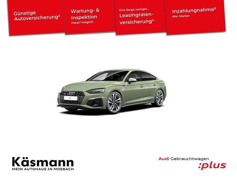 Distriktgrün metallic (metallic) Gebraucht 2022 Audi S5 Sportback Ambiente Kleinwagen | 45.930 € (Superpreis) - Bild 1/3