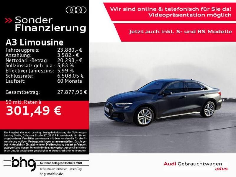 Grau Gebraucht 2022 Audi A3 S-Line Limousine | 23.880 € (Guter Preis) - Bild 1/4