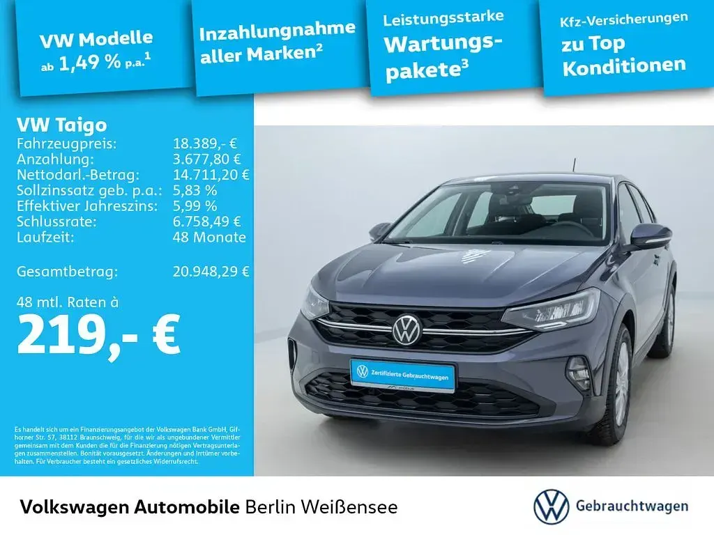 Gebraucht VW Taigo Basis 95 PS (69 kW) 2025 Grau SUV