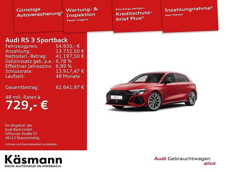 Gebraucht Audi RS3 Ambiente 400 PS (294 kW) 2023 Tangorot metallic (metallic) Limousine