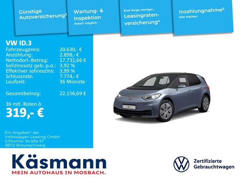 Stonewashed blue metallic Gebraucht 2021 VW ID.3 Pro Performance Kleinwagen | 20.630 € (Fairer Preis) - Bild 1/2