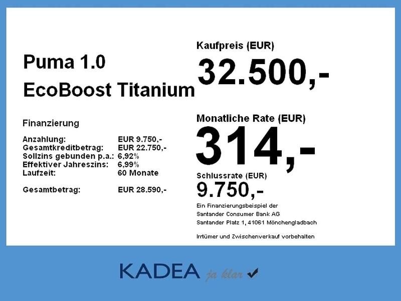 Neu Ford Puma Titanium 125 PS (91 kW) 2026 Digital aqua blue SUV