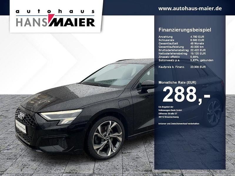 Brillantschwarz Gebraucht 2021 Audi A3 Sportback e-tron Advanced Kleinwagen | 23.900 € (Etwas zu teuer) - Bild 1/4