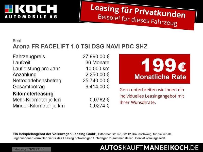 Neu Seat Arona FR 116 PS (85 kW) 2026 Magnetic grau metallic / midni SUV