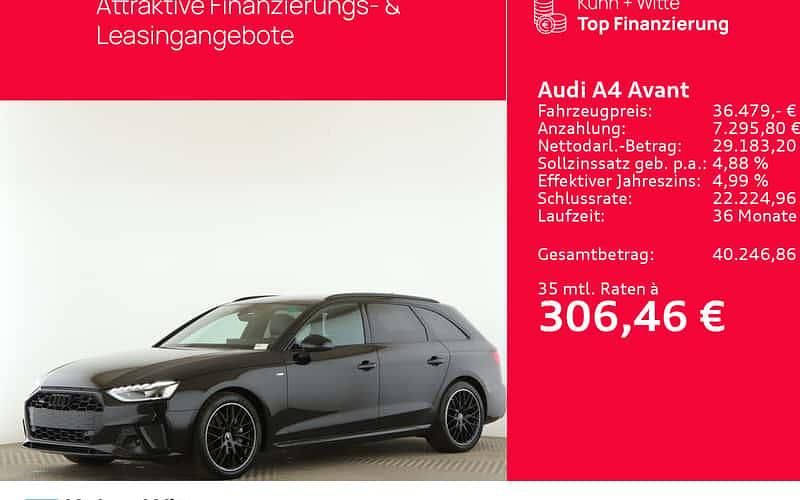 Schwarz Gebraucht 2023 Audi A4 S-Line Kombi | 36.489 € (Teuer) - Bild 1/4