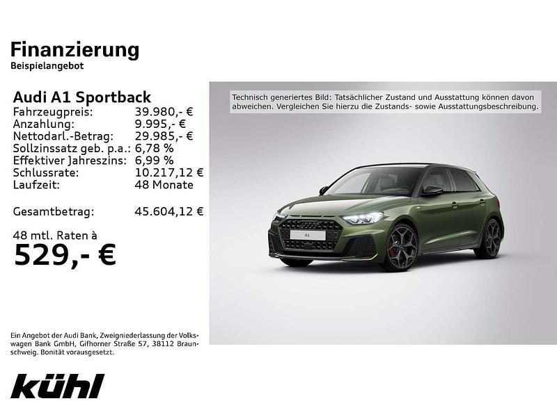 Neu Audi A1 S-line plus 207 PS (152 kW) 2025 Distriktgrün metallic Limousine