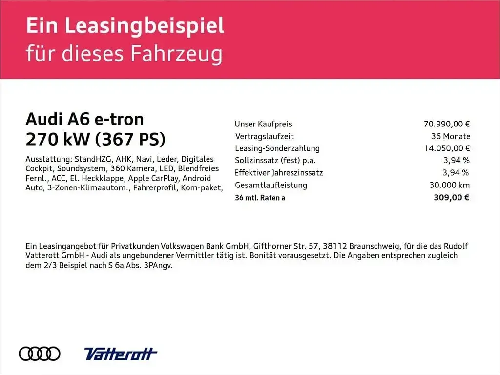 Brugt Audi A6 e-tron Performance 269 kW (367 HK) 2025 Blå Stationcar