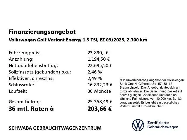 Gebraucht VW Golf VIII 116 PS (85 kW) 2025 Grau Kombi