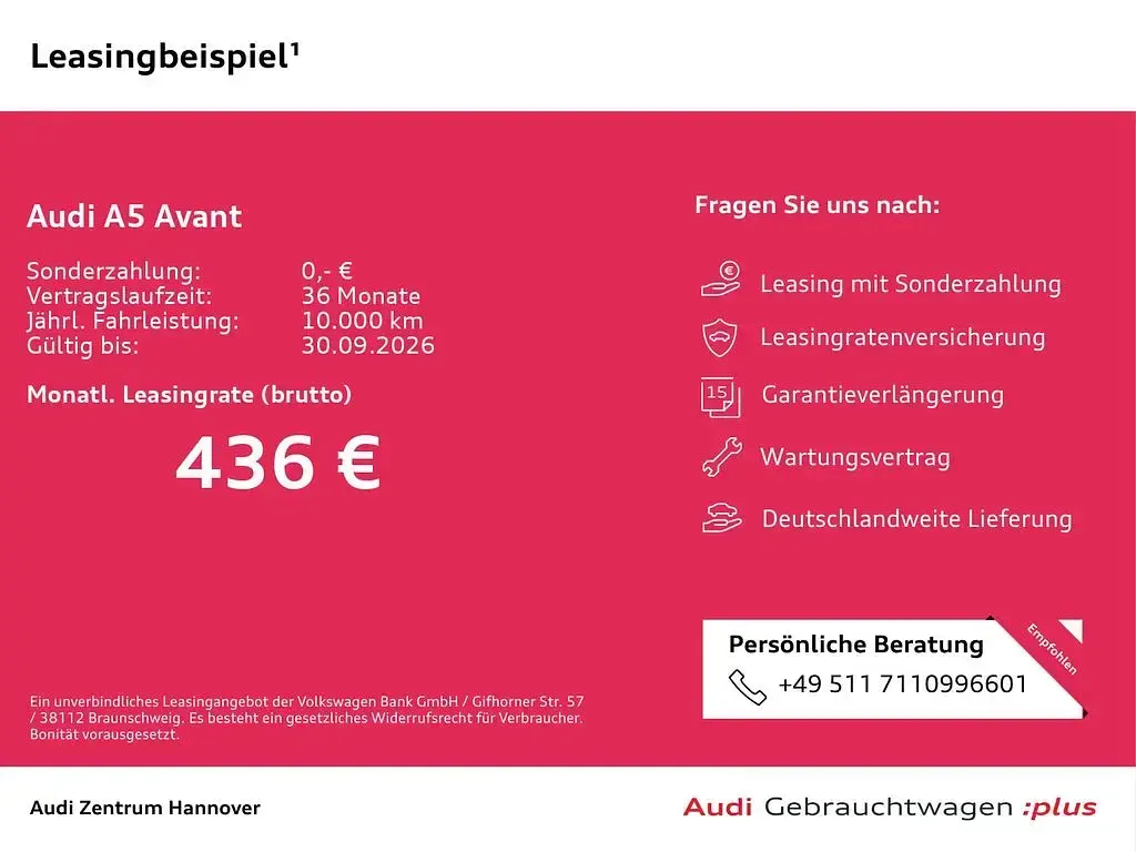 Gebraucht Audi A5 Basis 204 PS (150 kW) 2025 Grenadinerot metallic Kombi