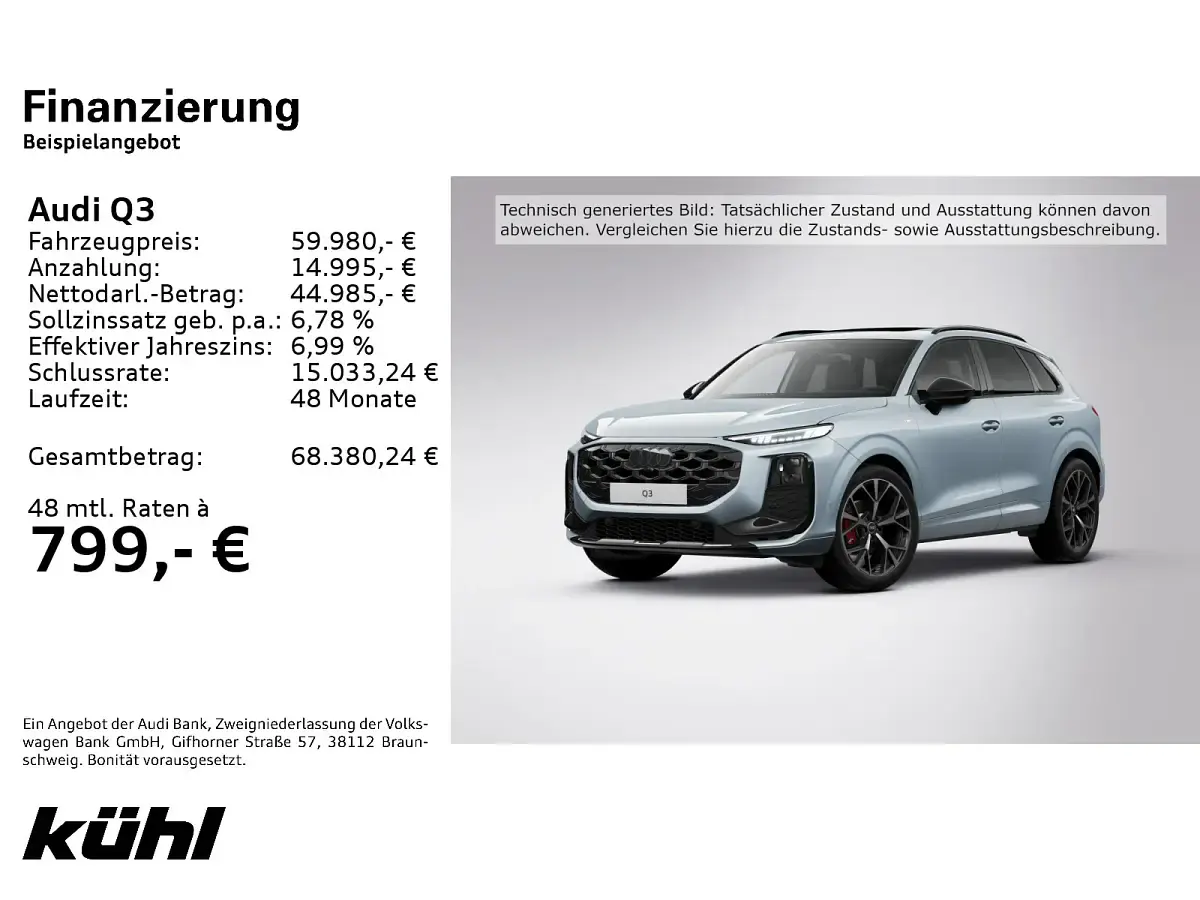 Ny Audi Q3 S-Line 150 HK (110 kW) 2025 Grå SUV