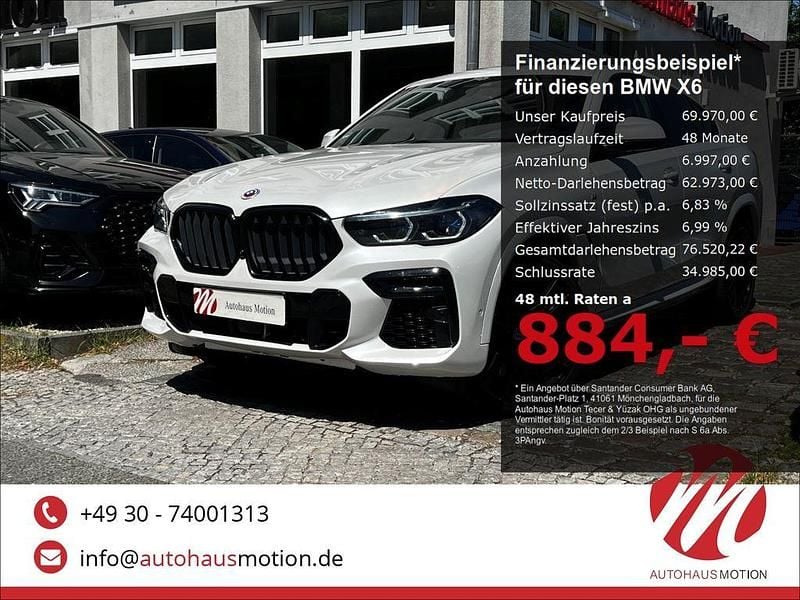 Mineralweiss metallic Gebraucht 2022 BMW X6 M Sport SUV | 69.970 € (Fairer Preis) - Bild 1/4