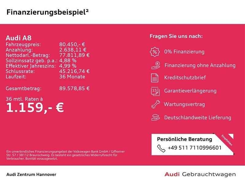 Second-hand Audi A8 286 CP (210 kW) 2023 Q0 individuallackierungen audi exclusive Berlinǎ