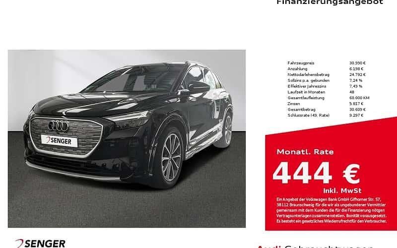 Mythosschwarz metallic Gebraucht 2022 Audi Q4 e-tron Advanced SUV | 30.990 € (Fairer Preis) - Bild 1/4