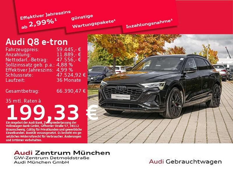 Mythosschwarz metallic Gebraucht 2023 Audi Q8 e-tron S-Line SUV | 59.445 € (Etwas zu teuer) - Bild 1/2