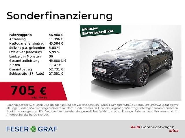 Mythosschwarz metallic Gebraucht 2024 Audi Q8 Sportback e-tron S-Line SUV | 55.980 € (Superpreis) - Bild 1/2