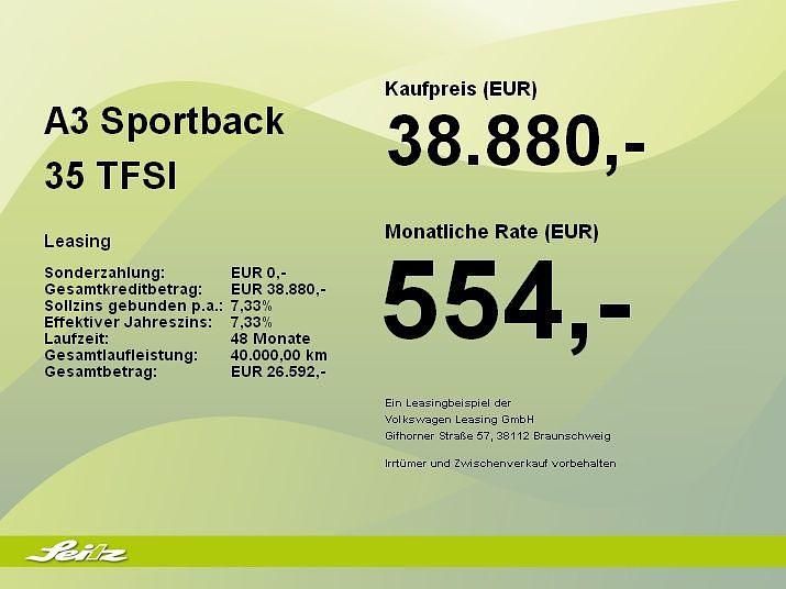 Schwarz Gebraucht 2025 Audi A3 Sportback S-Line Limousine | 38.880 € (Fairer Preis) - Bild 1/1