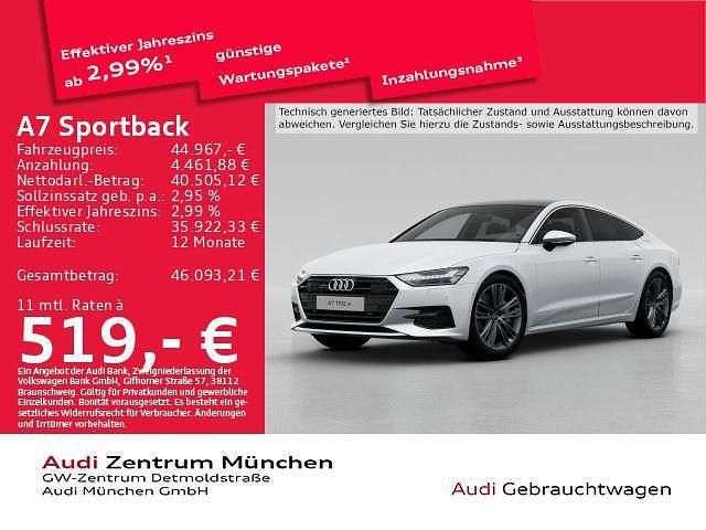 Weiß Gebraucht 2023 Audi A7 Sportback Sport Kleinwagen | 44.967 € (Fairer Preis) - Bild 1/2