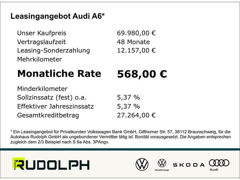 Neu Audi A6 S-Line 204 PS (150 kW) 2026 Schwarz Kombi