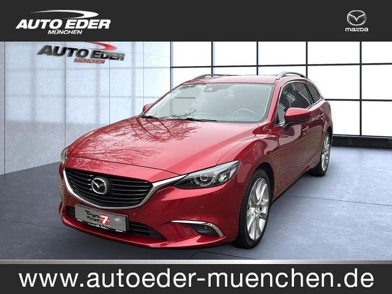 Rubinrot (metallic) Gebraucht 2017 Mazda 6 Sports-Line Kombi | 17.980 € (Teuer) - Bild 1/4