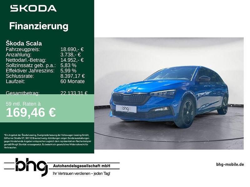 Blau Gebraucht 2021 Skoda Scala Monte Carlo Kleinwagen | 18.690 € (Guter Preis) - Bild 1/4