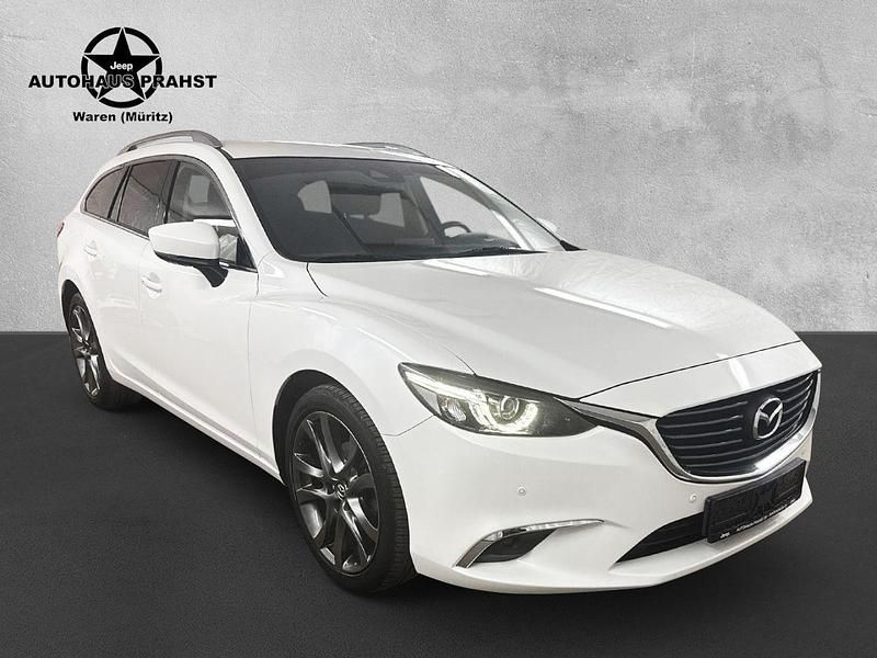 White metallic Gebraucht 2017 Mazda 6 Sports-Line Kombi | 15.800 € (Fairer Preis) - Bild 1/4