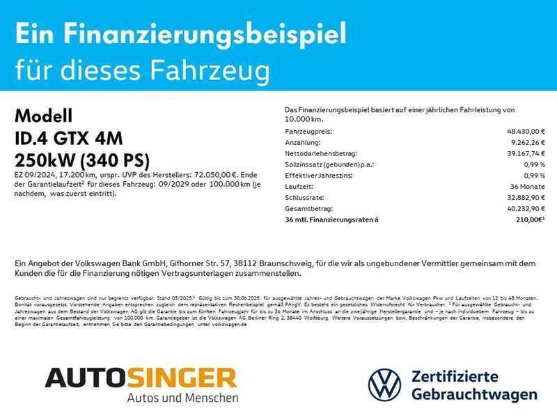 Gebraucht VW ID.4 GTX 250 kW (340 PS) 2024 Grenadillschwarz metallic SUV