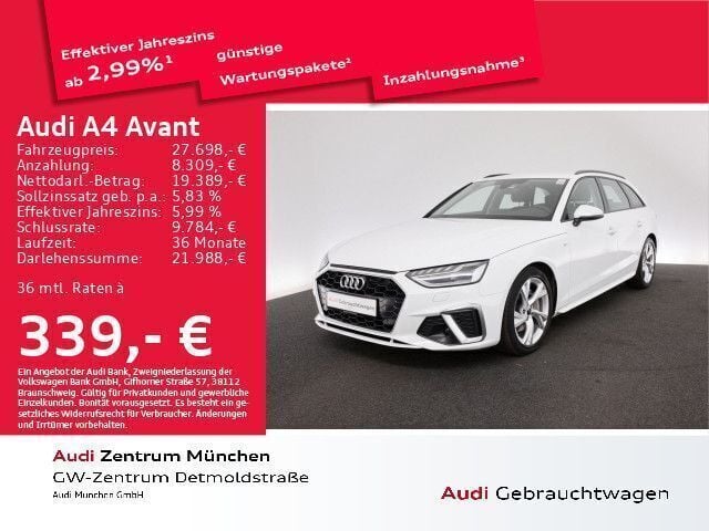 Gebraucht Audi A4 S-Line 204 PS (150 kW) 2022 Ibisweiß Kombi