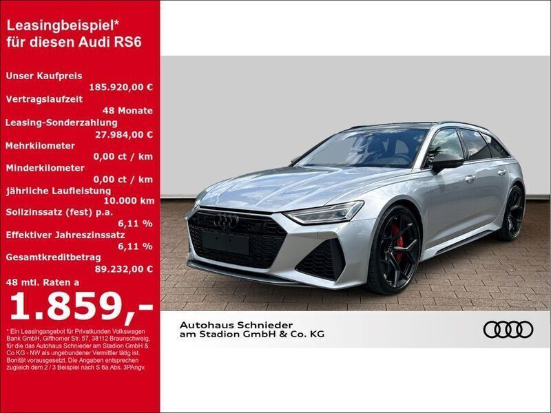 Silber Neu 2025 Audi RS6 Sport Kombi | 185.920 € - Bild 1/4