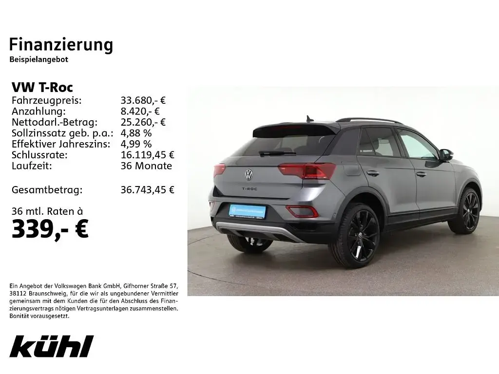 Neu VW T-Roc Cabriolet Style 150 PS (110 kW) 2025 Indiumgrau metallic SUV