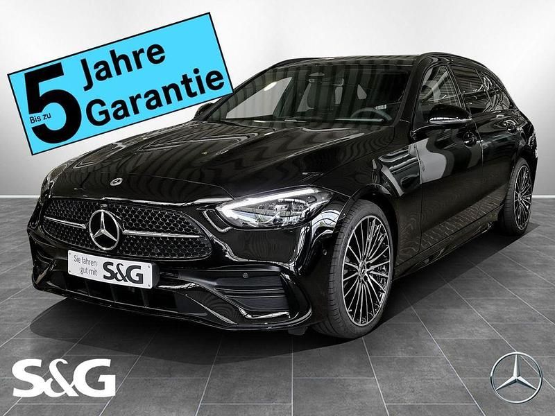 Metalliclack obsidianschwarz Gebraucht 2025 Mercedes C220 AMG Kombi | 52.690 € - Bild 1/4