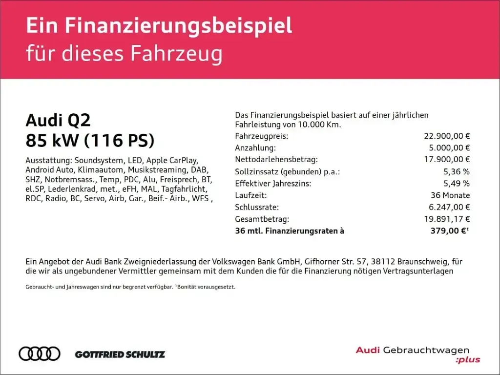 Gebraucht Audi Q2 Advanced 116 PS (85 kW) 2021 Blau SUV