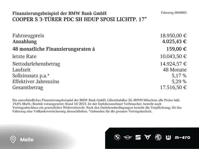 Midnight black (schwarz) Gebraucht 2017 Mini Cooper S Kleinwagen | 18.450 € (Guter Preis) - Bild 1/1