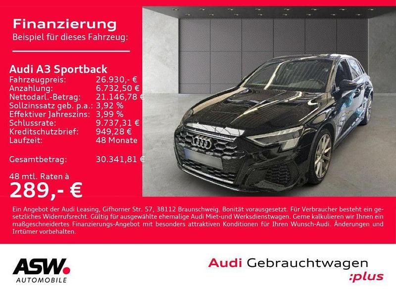 Mythosschwarz metallic Gebraucht 2022 Audi A3 Sportback e-tron S-Line Kleinwagen | 26.930 € (Etwas zu teuer) - Bild 1/4