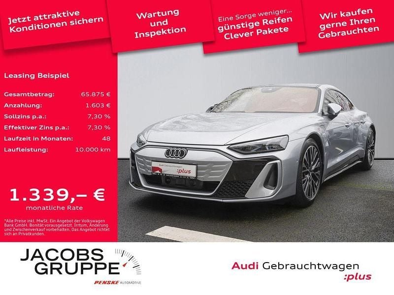 Florettsilber metallic Gebraucht 2024 Audi e-tron GT quattro Ambiente Limousine | 94.580 € (Teuer) - Bild 1/4